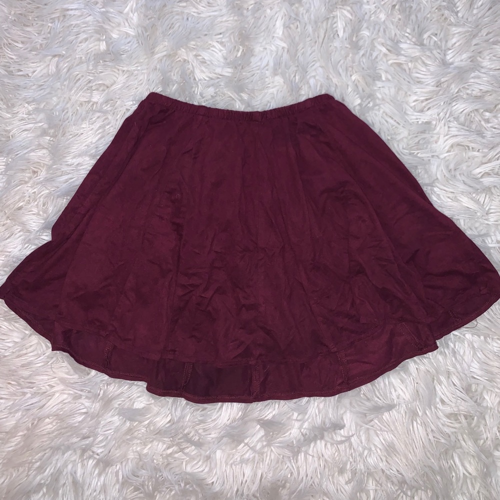 Brandy Melville velvet maroon skater skirt!